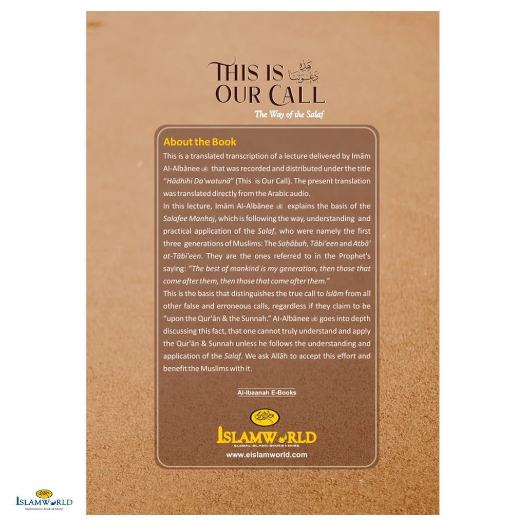 This Is Our Call (The Way of the Salaf) - Imam Nasiruddin Al-Albanee - Buy Online In India