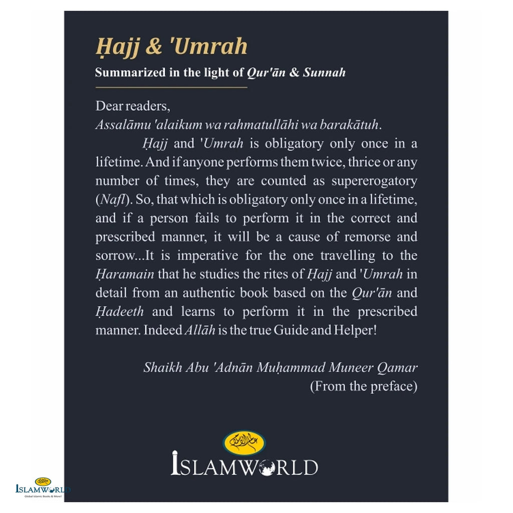 Hajj and Umrah Summarized in the Light of Quran and Sunnah - Buy Online In India